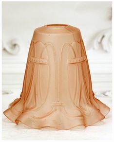 Antique Art Nouveau Pink Frosted Glass Lamp Shade: Replacement Lighting