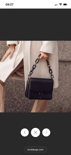 Landa black leather bag