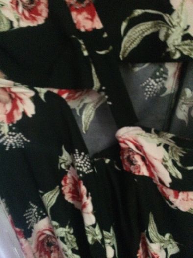 Black Floral Jumpsuit. Size 14