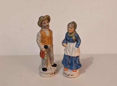 Vintage Porcelain Figurine Old Man Woman Farmer & Wife