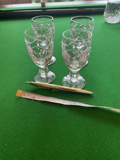 4 Waterford Crystal small sherry glasses