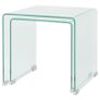 Two Piece Nesting Table Set Tempered Glass Clear Image 3