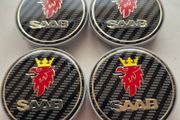 Saab carbon fibre centre caps - FREE POST