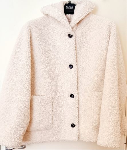 Zara Faux Shearling Jacket with Hood XXL
