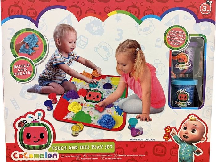 Touch and Feel Play Set Tray Kids Sensory Dough Sand & Foam