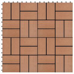 22 pcs Decking Tiles 30x30 cm 2 sqm WPC Brown