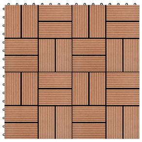 22 pcs Decking Tiles 30x30 cm 2 sqm WPC Brown