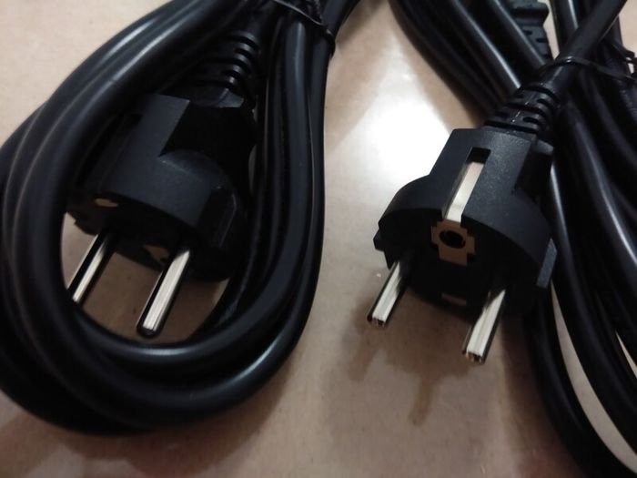 Pair of power cords European EU type plug