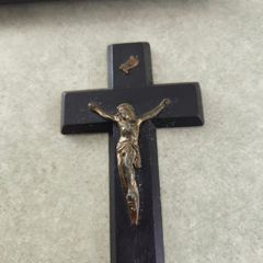 Religious French catholic wooden Cross with Thorns crucifix pendant cross of acacia
