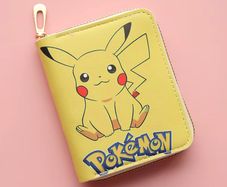 Anime Pokemon Pikachu Wallet PU Cute Cartoon Fashion Coin Purse Compact Zip Wallet Card Holder Mini Coin Purse Children's Gifts