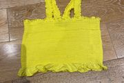 Yellow Strappy Crop Top Size Small