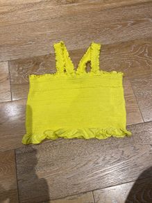 Yellow Strappy Crop Top Size Small