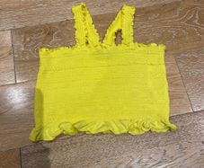 Yellow Strappy Crop Top Size Small
