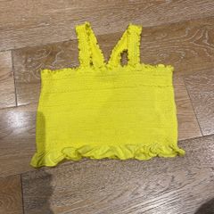 Yellow Strappy Crop Top Size Small