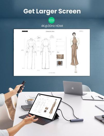 Ultra Slim 5 In 4k 1 Usb-c To 2 Usb (3.0)+hdmi+rj45 +pd