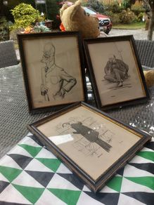 Antique prints by Sir David Low, 1926, 100 years old, D18