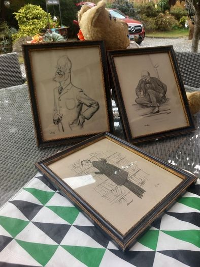 Antique prints by Sir David Low, 1926, 100 years old, D18