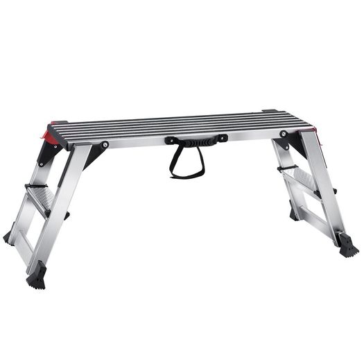 Folding Work Platform, 660 lbs Load Capacity, Aluminum Drywall Stool Ladder, Heavy Duty Work Bench w/ Non-Slip Feet, Ideal for Washing Vehicles, Cleaning, Painting, Decorating