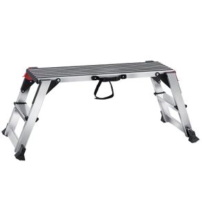 Folding Work Platform, 660 lbs Load Capacity, Aluminum Drywall Stool Ladder, Heavy Duty Work Bench w/ Non-Slip Feet, Ideal for Washing Vehicles, Cleaning, Painting, Decorating
