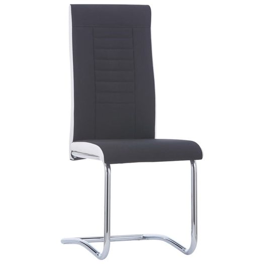 Cantilever Dining Chairs 2 pcs Black Fabric