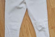 Cream Mid-Rise Jeans