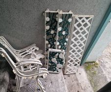 white cast iron garden benches