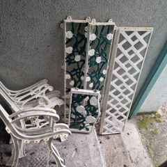 white cast iron garden benches