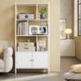 Bookcase with 4 open shelves modern two door Image 2