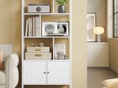 Bookcase with 4 open shelves modern two door
