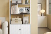 Bookcase with 4 open shelves modern two door