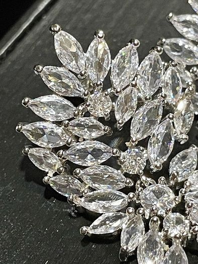 Earrings Cubic Zirconia Dangle Silver Tone
