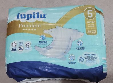 Nappy Lupilu Premium size 5 junior, 35 nappies