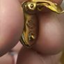 Thomas Mott Clip On Earrings Mid Century Hand Painted Georgian Lady In Hat. Image 4
