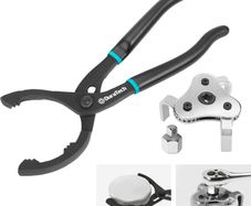 12 Adjustable Oil Filter Pliers, 2-Piece Universal Adjustable Oil Filter Wrench Set, 3 Jaw 2 Way Removal Tool, 63mm-103mm Capacity, Hand Tools for Cars Motorcycles, and Trucks Use