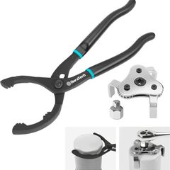 12 Adjustable Oil Filter Pliers, 2-Piece Universal Adjustable Oil Filter Wrench Set, 3 Jaw 2 Way Removal Tool, 63mm-103mm Capacity, Hand Tools for Cars Motorcycles, and Trucks Use