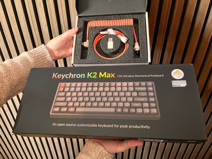 Keychron K2 Max with coiled cable