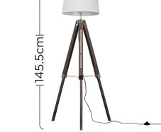 Tripod wood and stainless steel Floor lamp