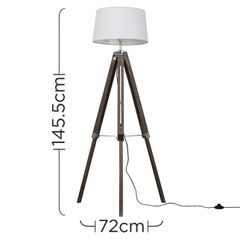 Tripod wood and stainless steel Floor lamp