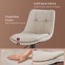 Bar Stools Set of 2 Bar Chairs Height Adjustable Swivel Kitchen Stools with Backrest and Footrest Dining Counter Steel Cream White Image 5
