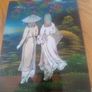 Plaque w/ Hand-Painted 20 X 15 CM.OF Two ladies walking through the country Image 2