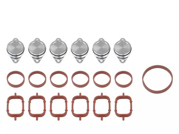 Set  of 6 x 33mm OEM design by aluminum For BMW M57 Swirl Flap Blanking Plates seal with intake manifold gasket 6 cylinder