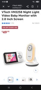 VTech VM3258 Night Light Video Baby Monitor