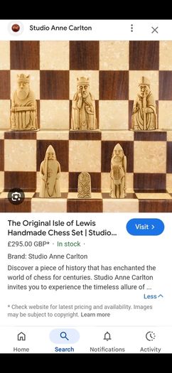 Rare unused Handmade Chess Set