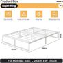 Super King Bed Frame 180x200 cm Metal Platform Bed Super King with Steel Slat Support, Easy Assembly, Noise Free, No Box Spring Needed, 36cm High, White Image 6
