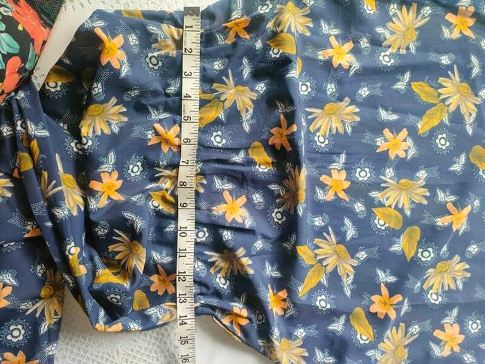 Handmade Navy Floral Summer Dress Medium Postage included