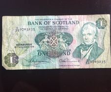 Bank of Scotland one pound note