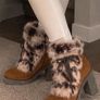 Premoli Brown Suede Fur Trim Chunky Heel Ankle Boots Size 38/UK 5 Image 7