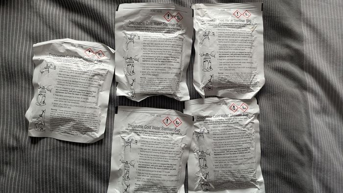 disposable cold water sterilisation bags