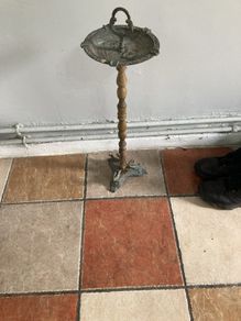 antique brass ashtray stand