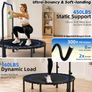 450 LBS Foldable Mini Trampoline for Adults, 40 inch Indoor Fitness Rebounder with U-Shape Adjustable Foam Handle, Quiet Bungee Jump System & Cordless Jump Ropes Image 3